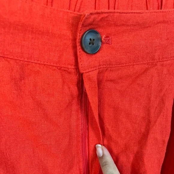A New Day Red Linen A-line Skirt - Picture 5 of 6